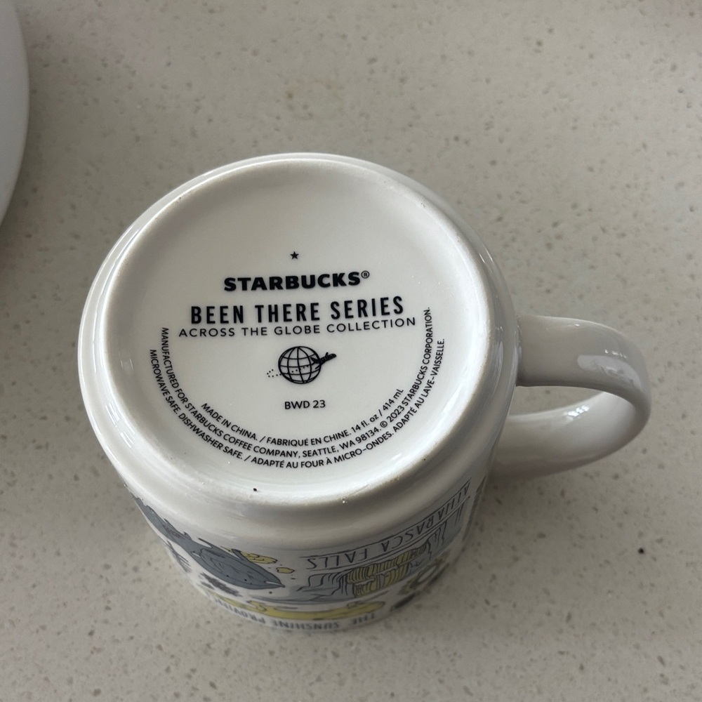 Alberta Wild Rose Country Ceramic Mug with Blue Interior - Picture 3 of 3